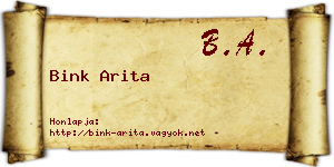 Bink Arita névjegykártya